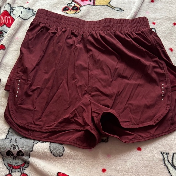 SHEIN Pants - SHEIN Burgundy Athletic Shorts